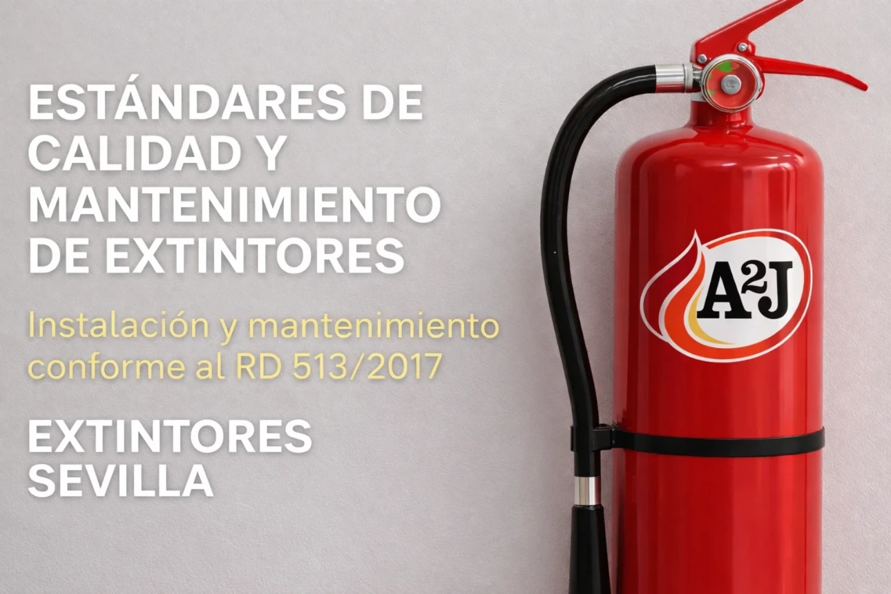 Extintores Sevilla – Instalación y mantenimiento de extintores conforme al RIPCI Extintor A2J para instalación y mantenimiento de extintores en Sevilla conforme al RD 513/2017 RIPCI