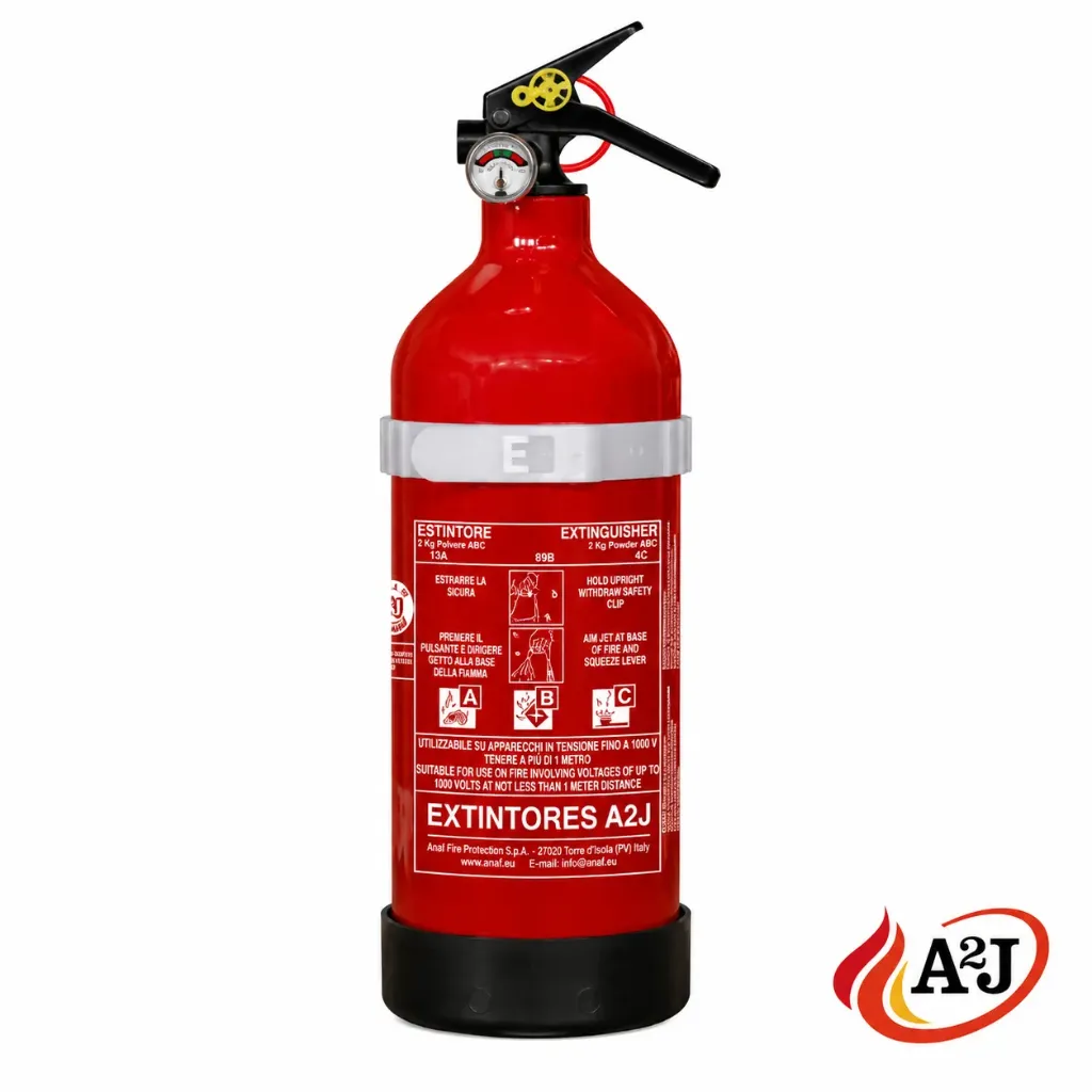 [2ABC] 2ABC_Extintor de polvo ABC de 2 kg ( Eficacia 3 kg ) Serie Marina | Eficacia 13A  89B  C   Marcado CE | Homologado vehiculos hasta 3500 kg